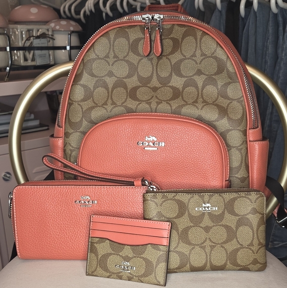 Coach Tan and Orange Women's Backpack and Wallet Collection - Picture 1 of 4